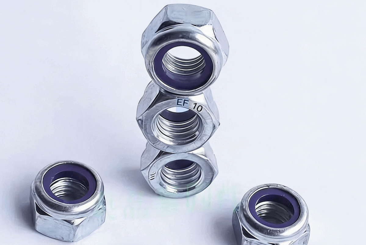 DIN 985/ ISO 10511 / UNI 7474 Nylon Insert Self locking Nut 6, 8, 10 Zinc Plated (Blue/White/Yellow)